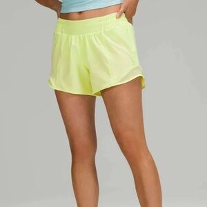 Lululemon 4” Women’s Hotty Hot Shorts Crispin Green Yellow Size 4